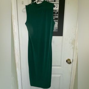 Green glassy dress midi style